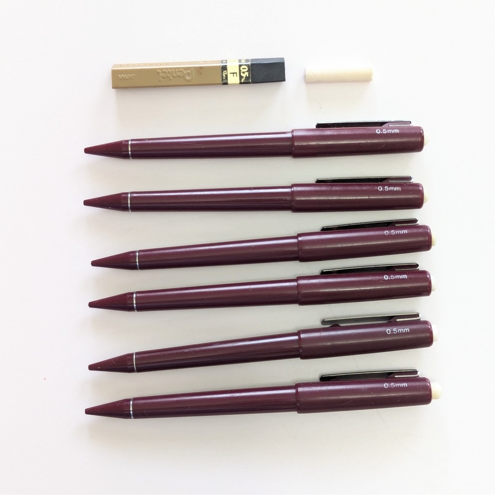 Skilcraft Dual Action Mechanical Pencil 0.5mm Twist Eraser Burgundy 1990's Lot